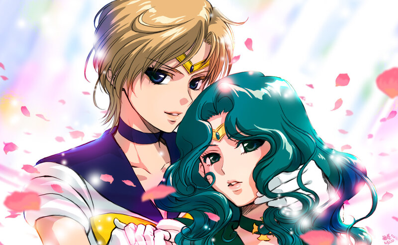 Sailor Moon characters embrace