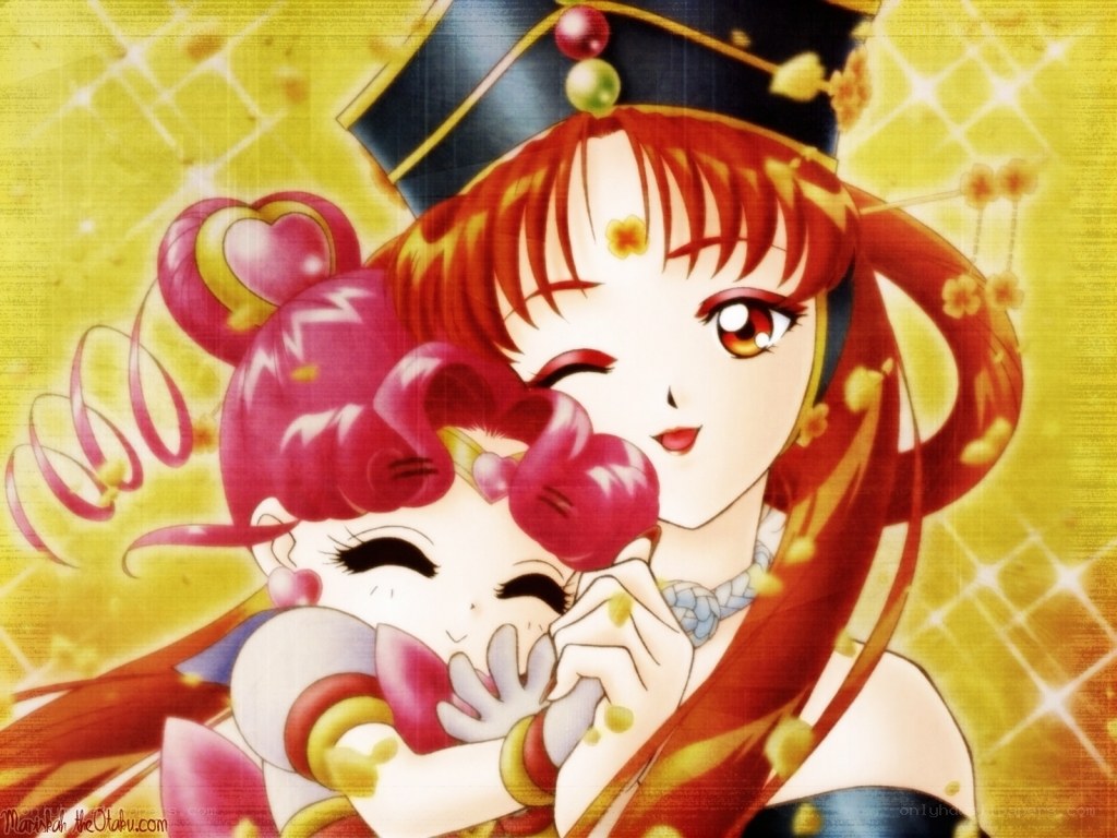 Sailor Moon characters hugging