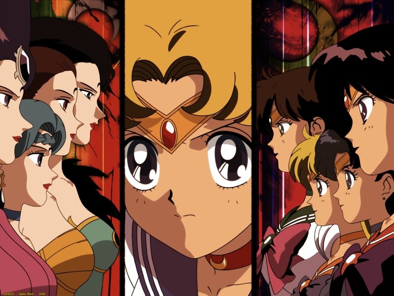 Sailor Moon characters in a dramatic scene