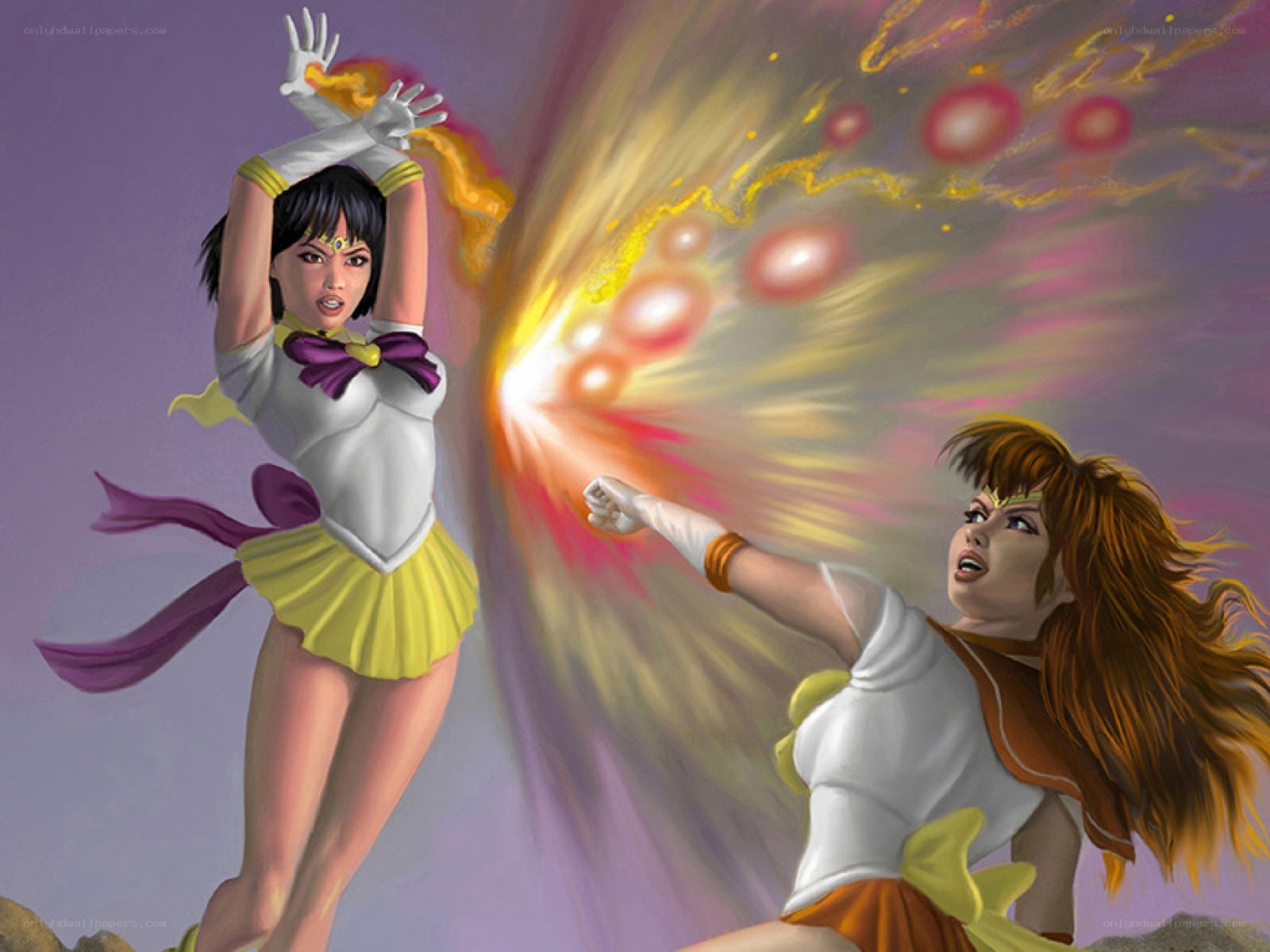 Sailor Moon characters in battle