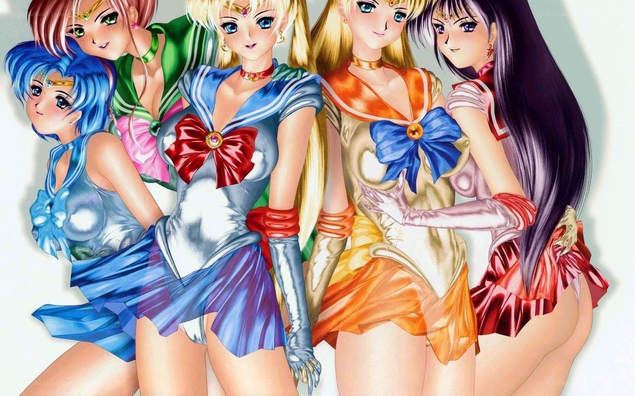 Sailor Moon characters in costumes