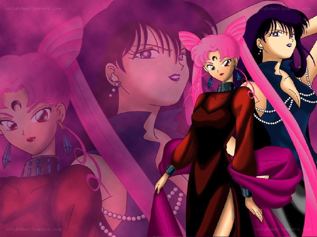 Sailor Moon characters in elegant attire