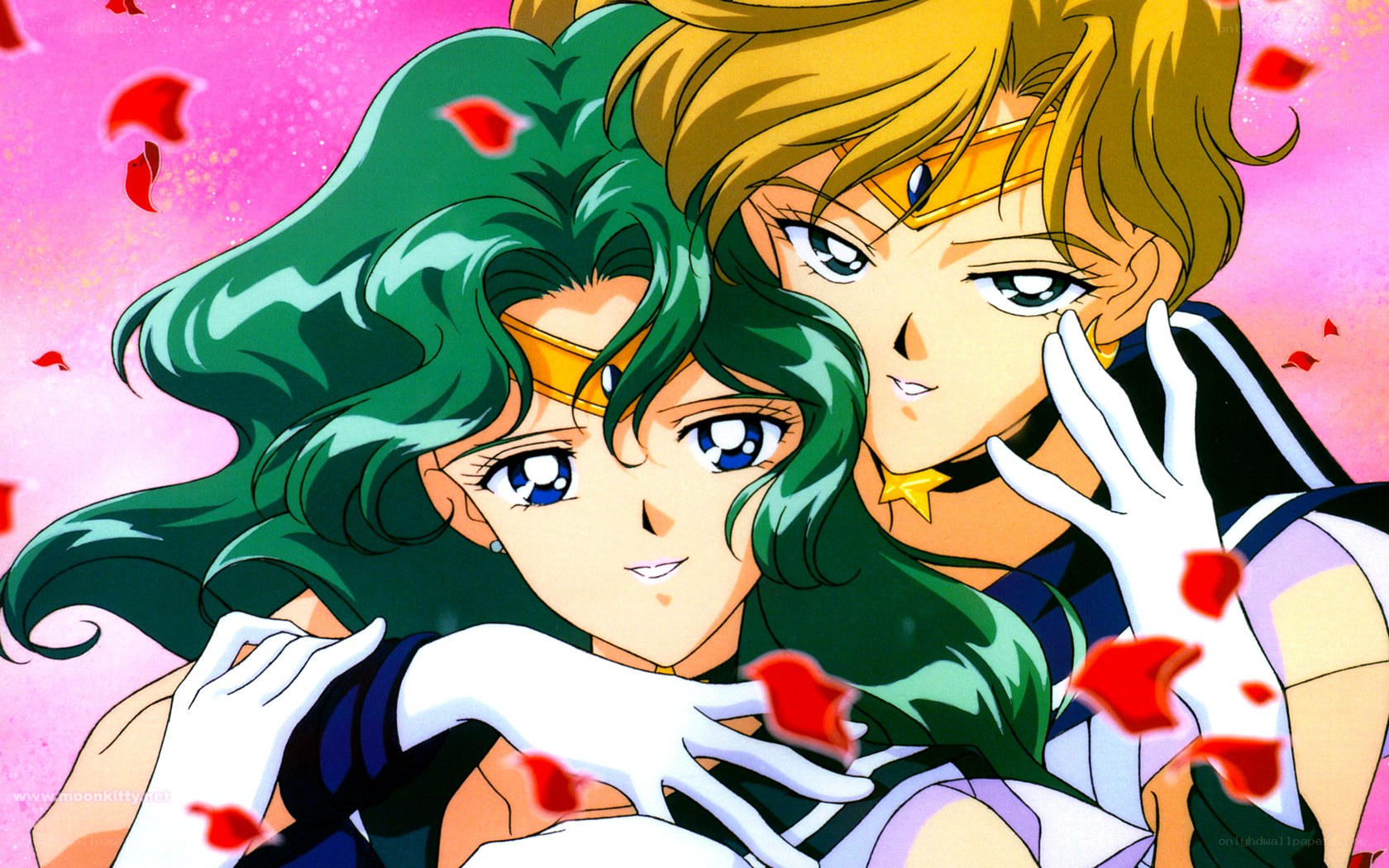 Sailor Moon characters in embrace