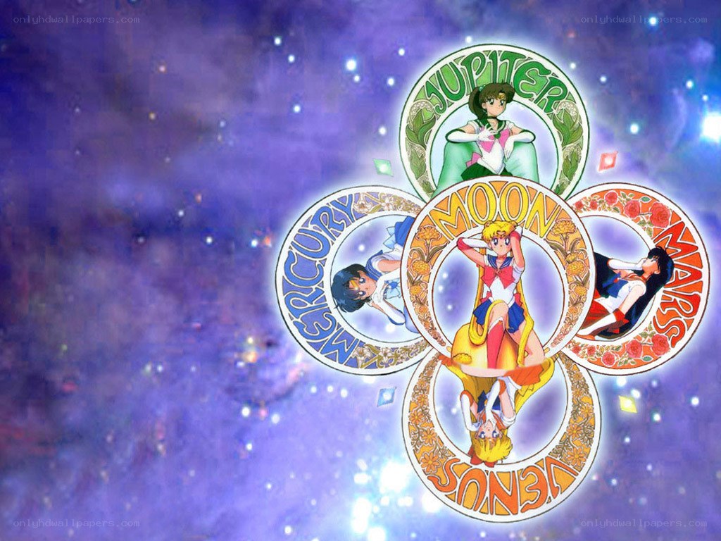 Sailor Moon characters in planetary circles