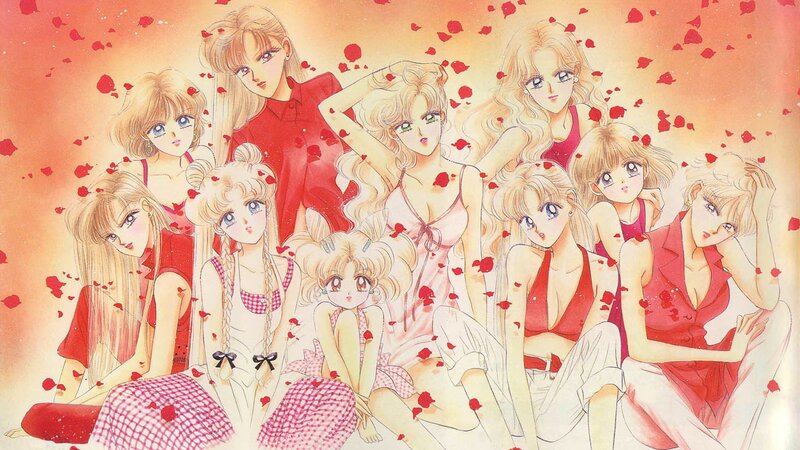 Sailor Moon characters in red