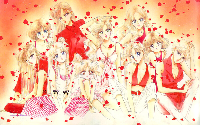 Sailor Moon characters in red