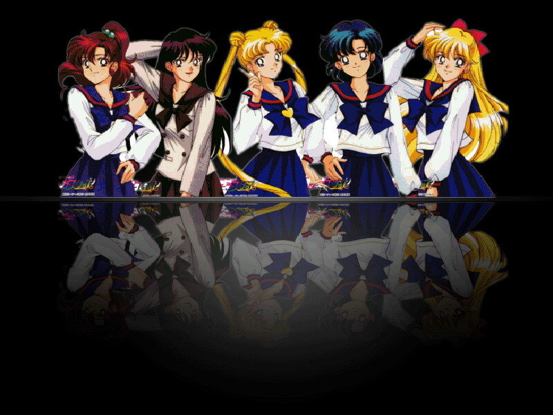 Sailor Moon characters in school uniforms