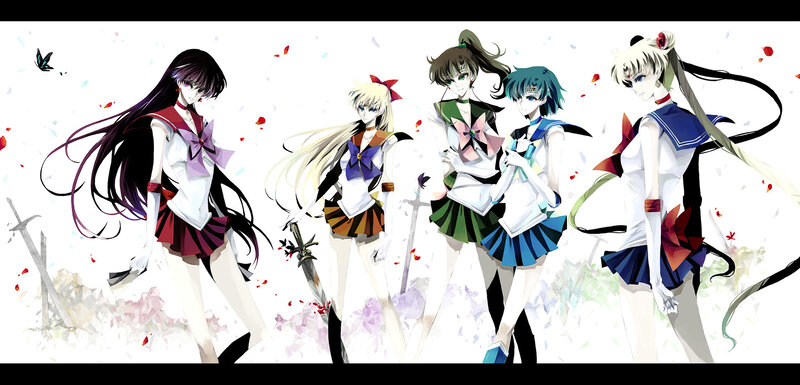 Sailor Moon characters in school uniforms