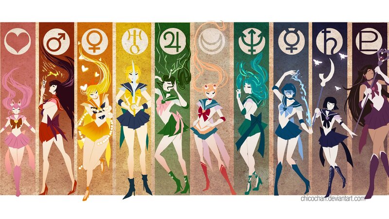 Sailor Moon Characters — Purple, Dramatic, Digital Art