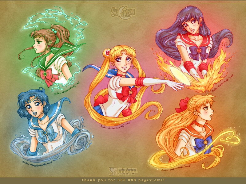 Sailor Moon characters with elements