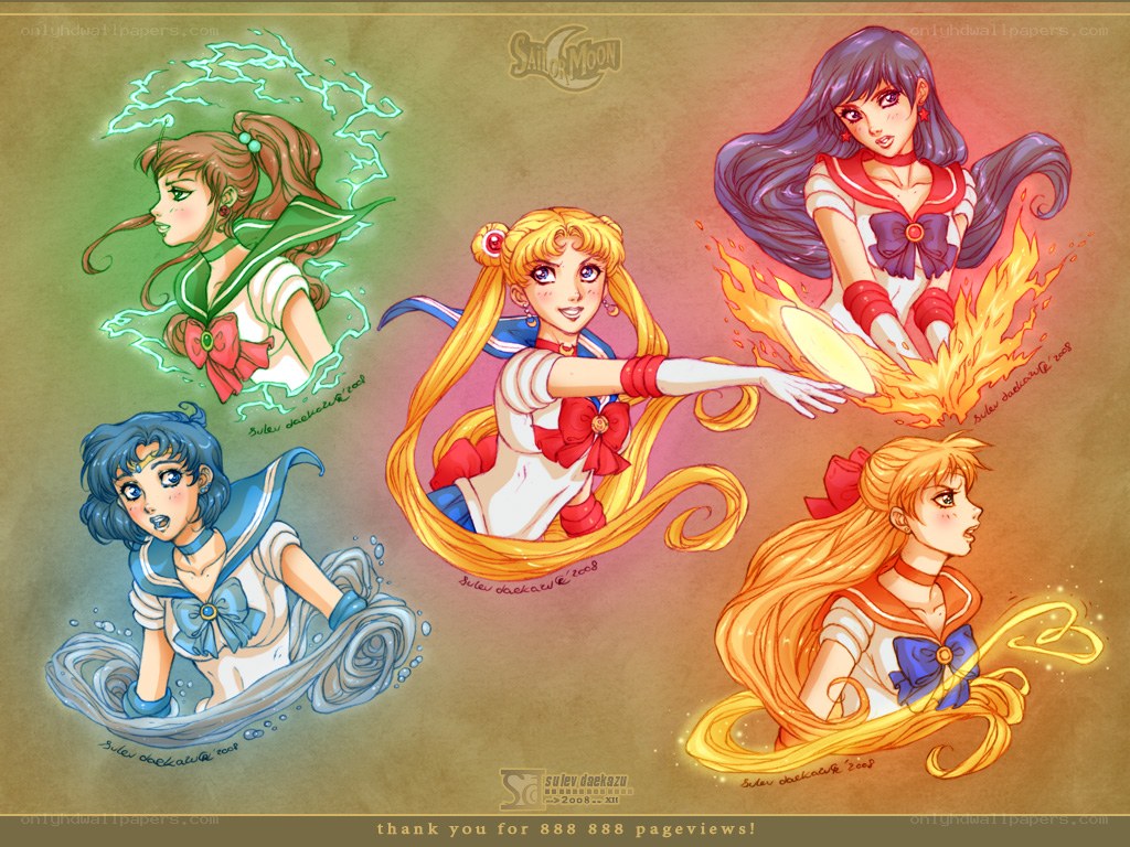Sailor Moon characters with elements