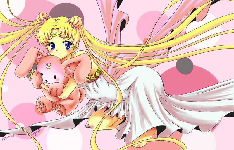 Sailor Moon Holding a Teddy Bear
