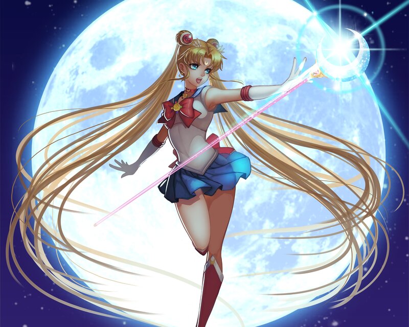 Sailor Moon Holding Staff