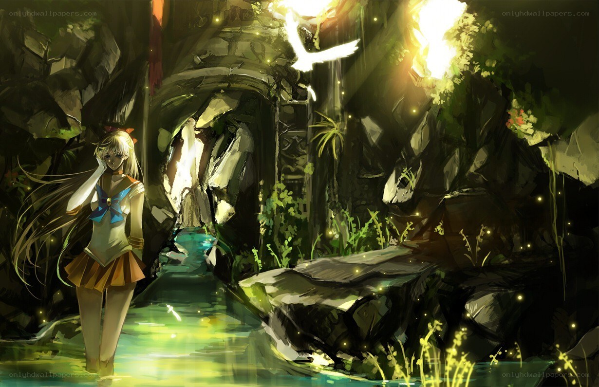 sailor moon in a cave
