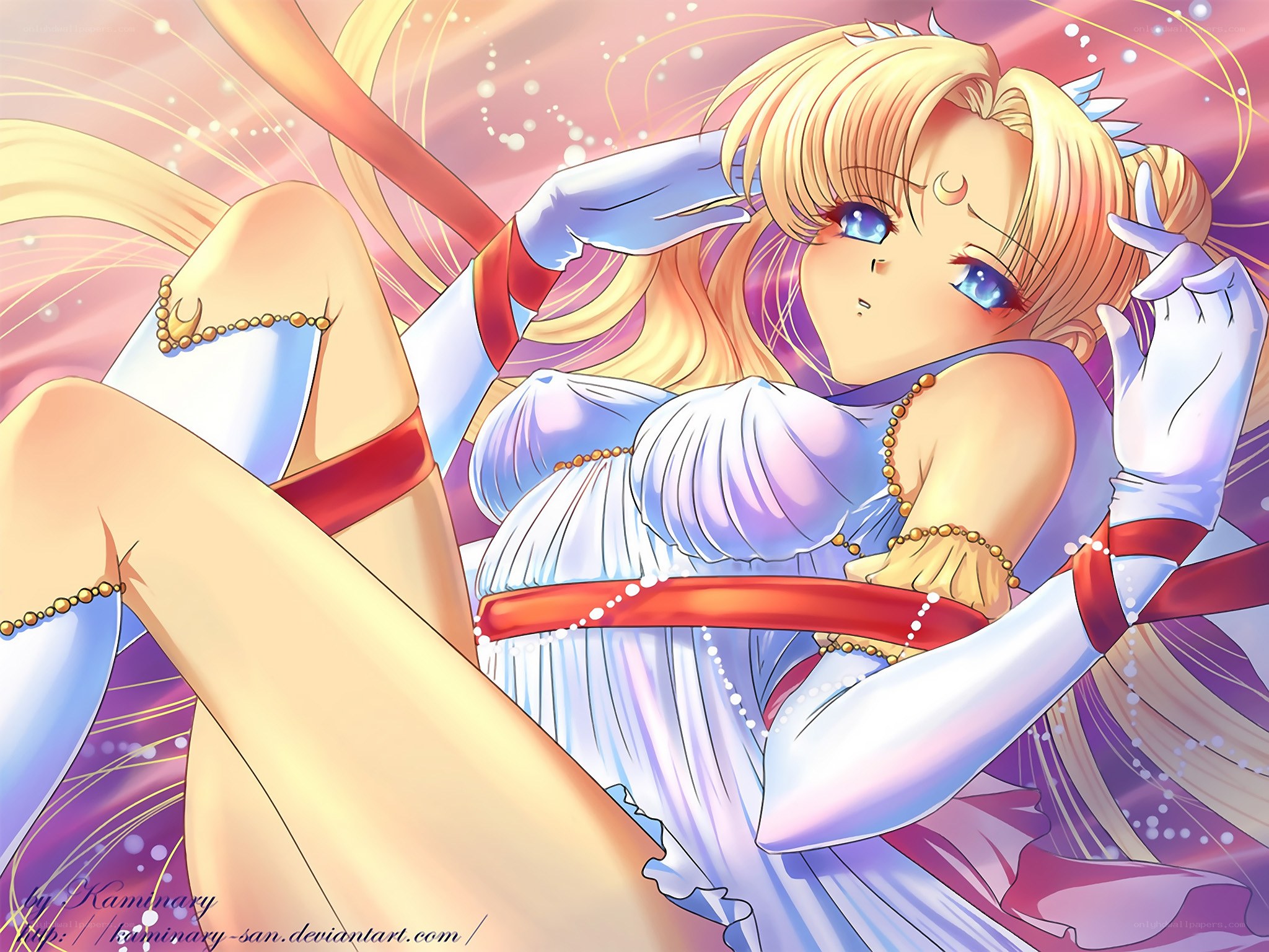 Sailor Moon in a flowing dress