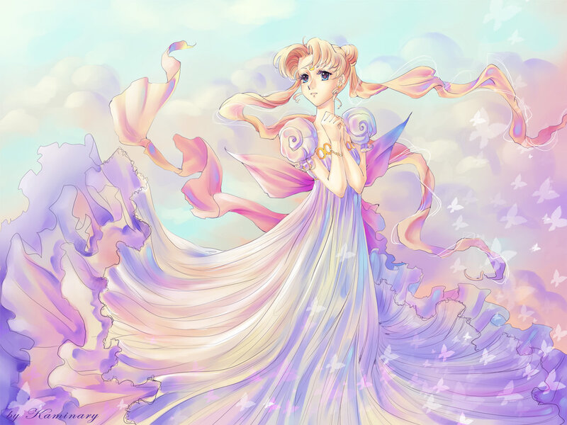 Sailor Moon in a flowing gown