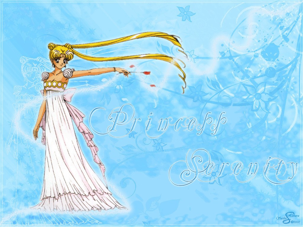Sailor Moon in a white gown