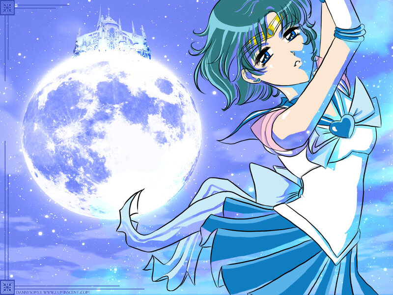Sailor Moon in front of the moon