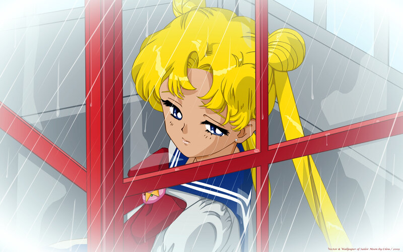 Sailor Moon in the rain