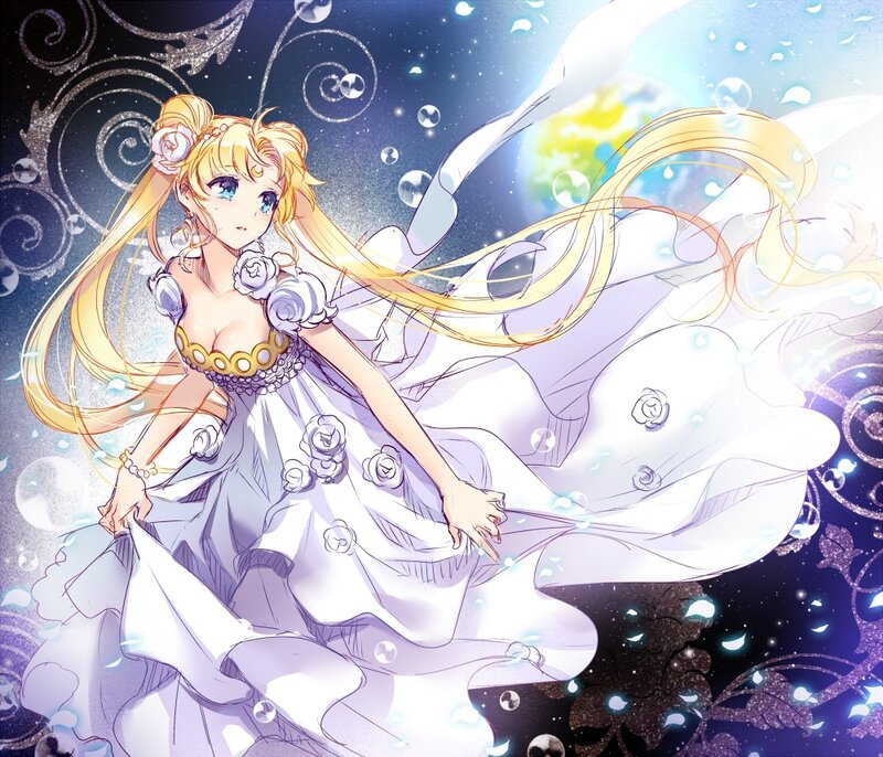 sailor moon in white dress