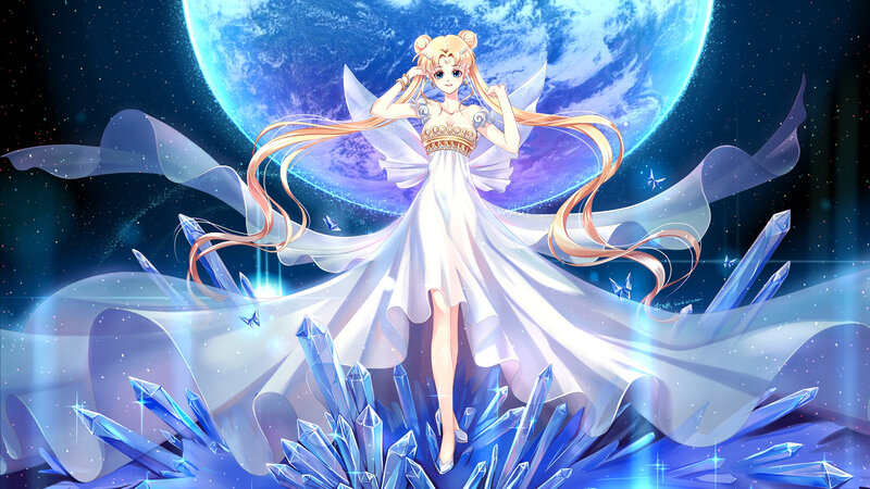 Sailor Moon in White Dress — Blue, Serene