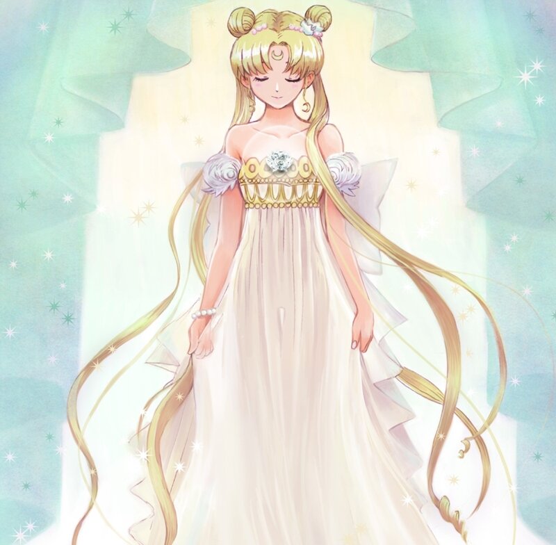 Sailor Moon in White Gown — Serene, Anime