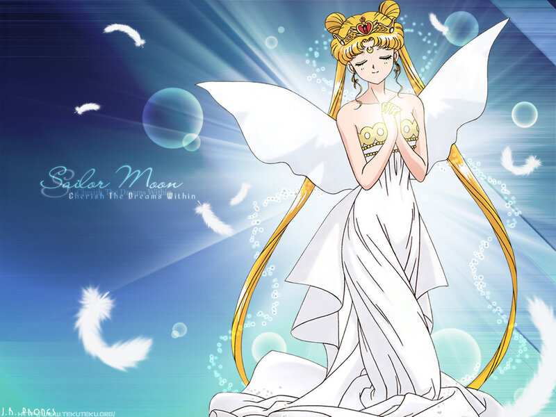 Sailor Moon in white gown