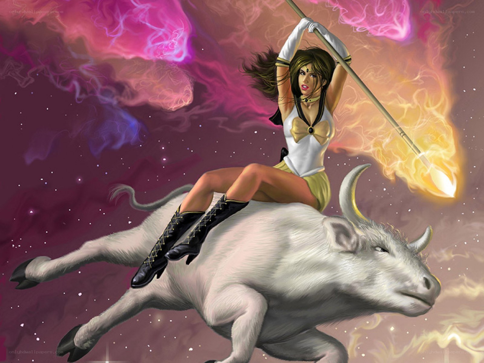 sailor moon on a bull