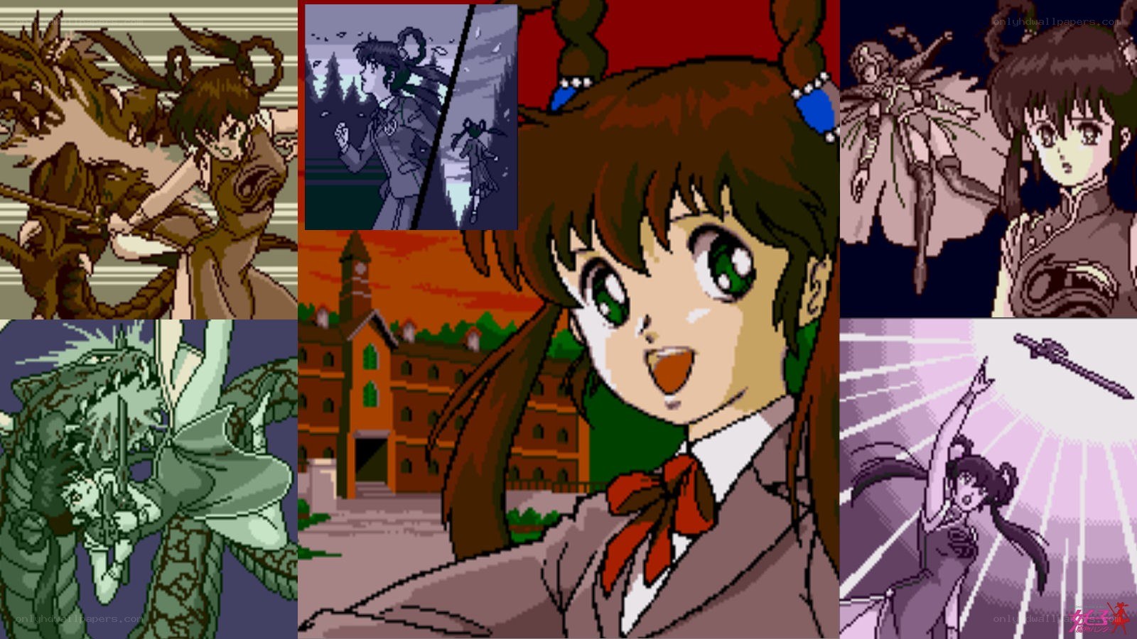Sailor Moon video game collage