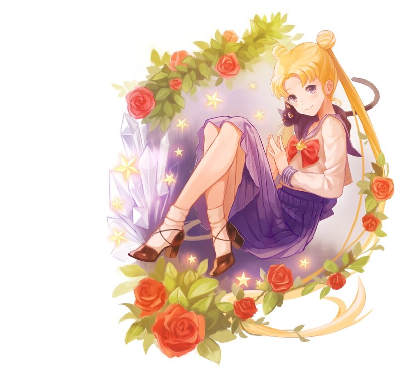 Sailor Moon with Cat