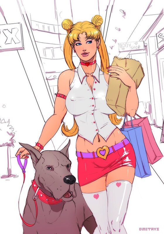 Sailor Moon with dog