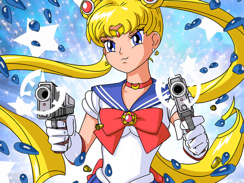 Sailor Moon with guns