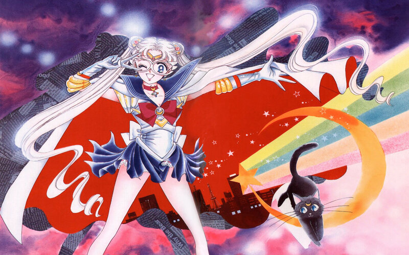 Sailor Moon with Luna