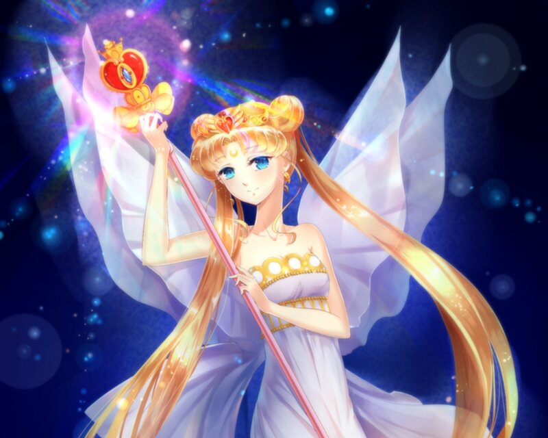 Sailor Moon with Staff — Blue
