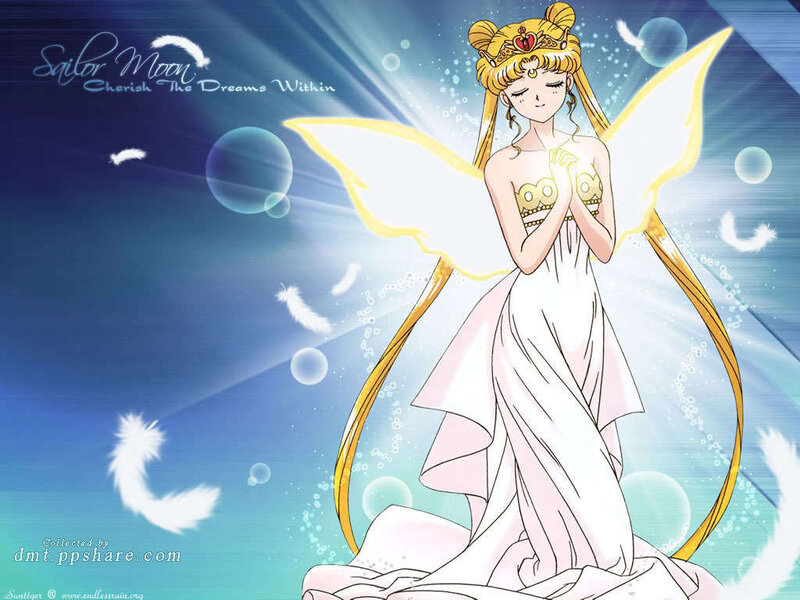 Sailor Moon with Wings — Blue, Serene, Anime, Feathers