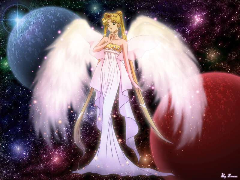 Sailor Moon with Wings — White, Serene, Night, Anime