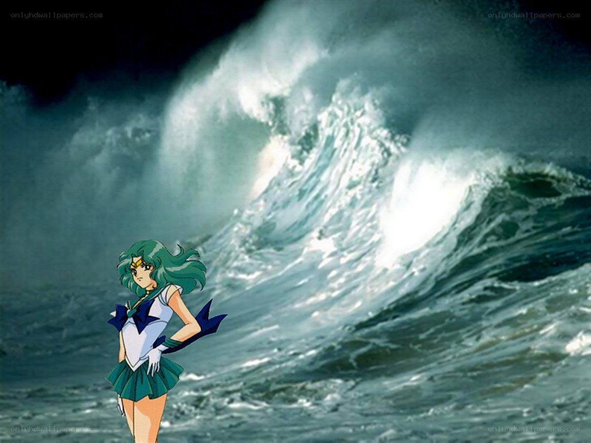 Sailor Neptune in stormy sea