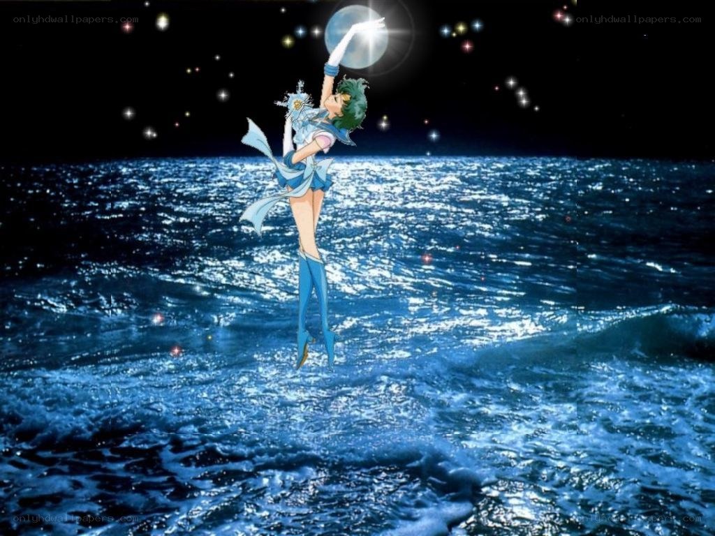Sailor Neptune on the ocean