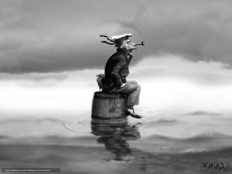 sailor on a barrel