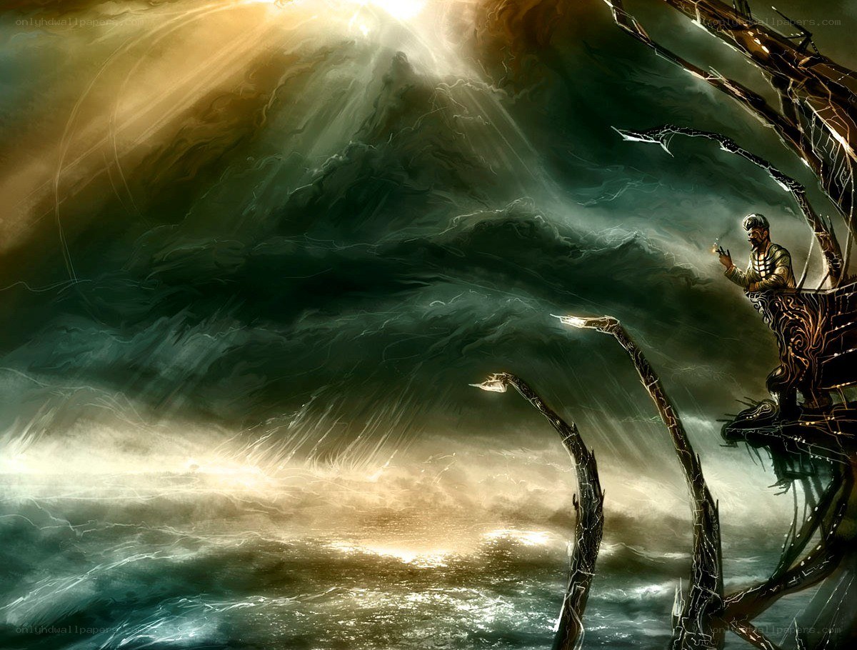 Sailor on a stormy sea