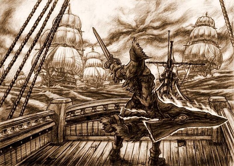 Sailor on Ship Deck — Brown