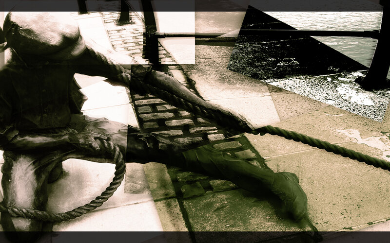 Sailor statue with rope