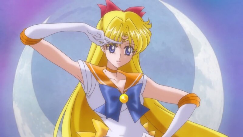 Sailor Venus Character — Yellow, Dramatic, Night, Anime, Moon