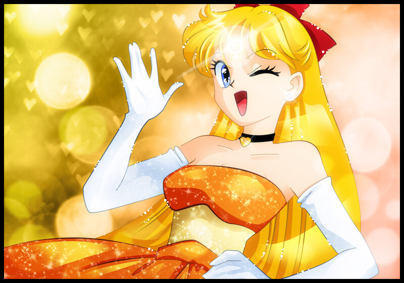 Sailor Venus in a golden dress