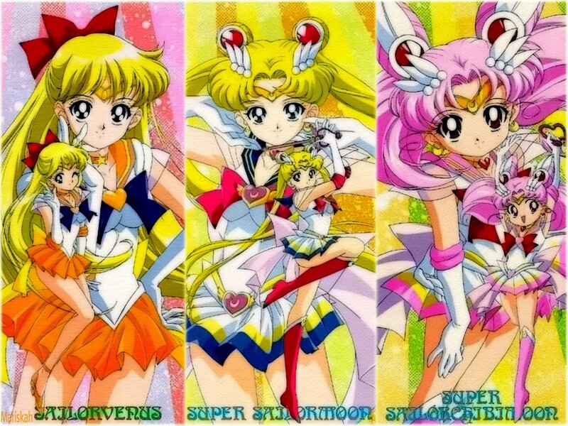 Sailor Venus, Sailor Moon, and Sailor Chibi Moon