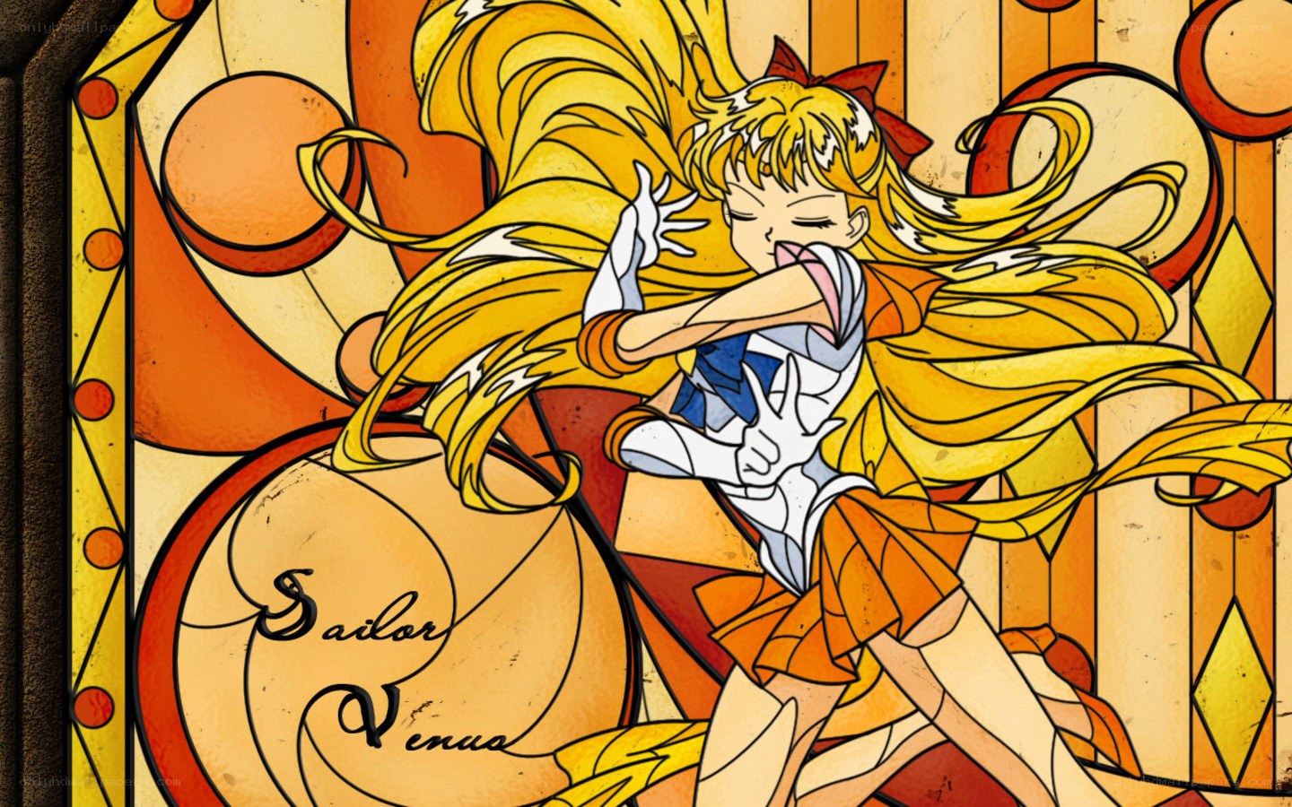 Sailor Venus stained glass art