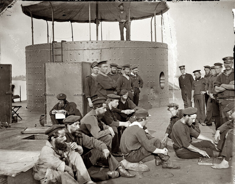Sailors on a ship deck
