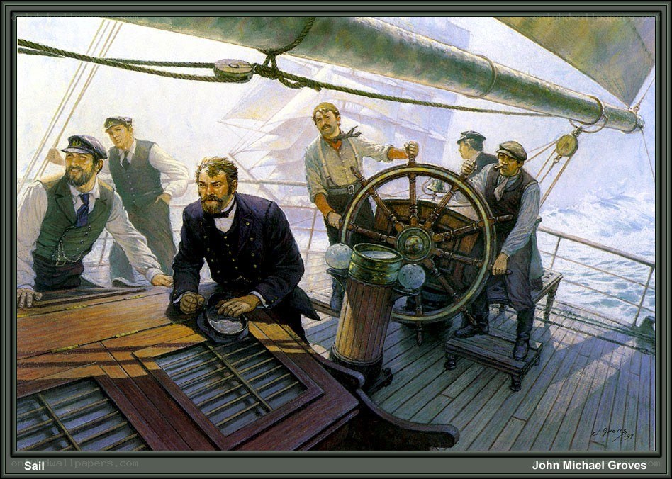 Sailors on a ship deck