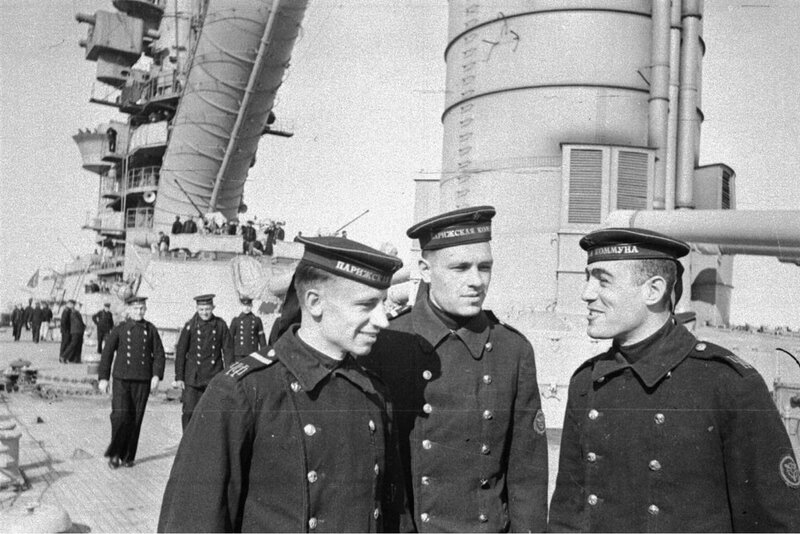 Sailors on a Ship Deck — Black
