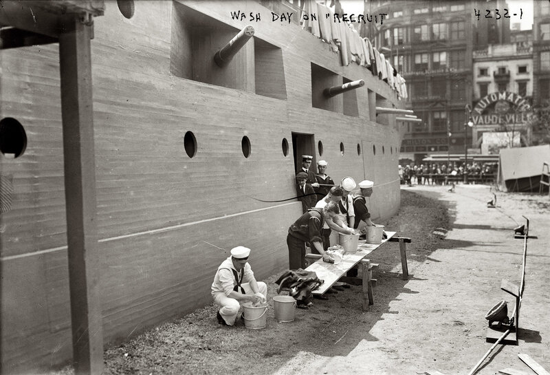 Sailors on wash day